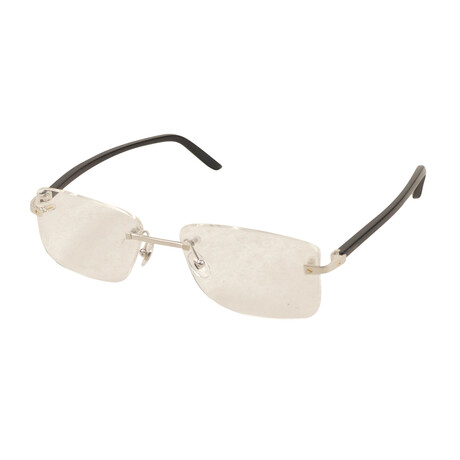 Men's CT0216OA-004 Rimless Rectangular Eyeglasses // Silver + Black