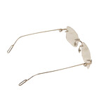 Men's CT0171O-002 Rectangular Rimless Eyeglasses // Silver + 18K Gold