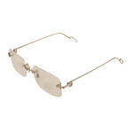 Men's CT0171O-002 Rectangular Rimless Eyeglasses // Silver + 18K Gold