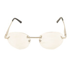 Men's CT0109O-002 Rimless Round Eyeglasses // Silver