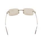 Men's CT0171O-002 Rectangular Rimless Eyeglasses // Silver + 18K Gold