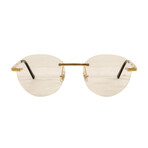 Men's CT0109O-003 Rimless Round Eyeglasses // Gold + Black