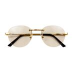 Men's CT0109O-003 Rimless Round Eyeglasses // Gold + Black