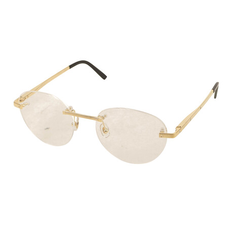 Men's CT0109O-003 Rimless Round Eyeglasses // Gold + Black