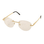 Men's CT0109O-003 Rimless Round Eyeglasses // Gold + Black