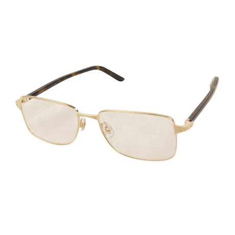 Men's CT0040O-009 Rectangular Eyeglasses // Gold + Brown