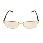 Men's CT0040O-009 Rectangular Eyeglasses // Gold + Brown