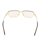 Men's CT0041O-003 Rectangular Eyeglasses // Gold + Brown