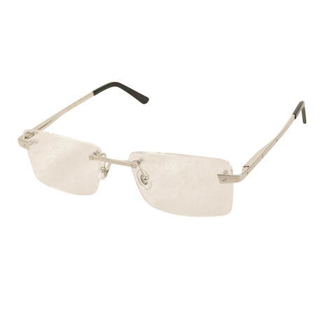 Men's CT0167O-002 Rectangular Rimless Eyeglasses // Silver