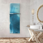 Signature Series Glass Heater + Towel Rack // Blurry Blue (48"L x 16"W + 16" Rack)