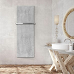 Signature Series Glass Heater + Towel Rack // Industrial Concrete (48"L x 16"W + 16" Rack)