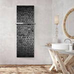 Signature Series Glass Heater + Towel Rack // Gray Bricks (48"L x 16"W + 16" Rack)