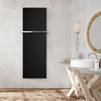 Signature Series Glass Heater + Towel Rack // Black Velvet (48"L x 16"W + 16" Rack)