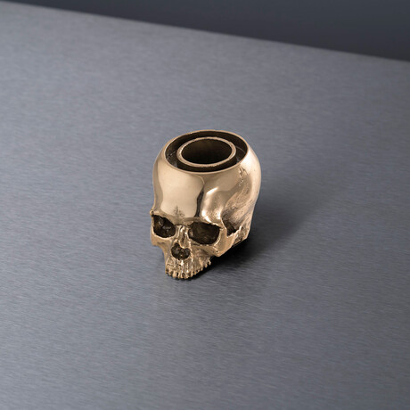 Skull Candle Holder // Travis Barker // Polished Brass