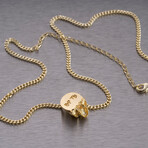 Skull Necklace // Travis Barker // Gold