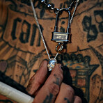 Skull Necklace // Travis Barker // Silver