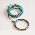 Live Edge Acacia Wood Resin Hook + Ring // River Blue with Pearl