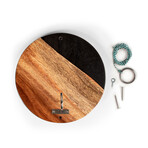 Live Edge Acacia Wood Resin Hook + Ring // Black