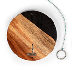 Live Edge Acacia Wood Resin Hook + Ring // Black