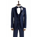 Myles Slim Fit 3-Piece Vested Tuxedo // Navy Blue (Euro: 56)
