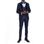 Myles Slim Fit 3-Piece Vested Tuxedo // Navy Blue (Euro: 56)
