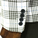 Callan Slim Fit Plaid 3-Piece Vested Suit // Green + White (Euro: 46)
