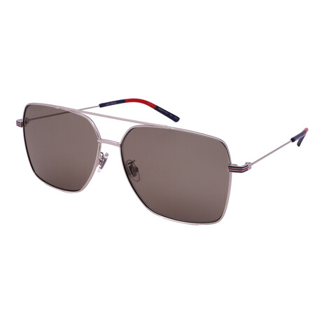 Unisex GG1053SK-004 Pilot Sunglasses // Silver + Brown