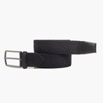 Leather Detailed Elastic Knitted Belt // Black (41.3")