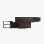 Leather Detailed Elastic Knitted Belt // Brown (41.3")