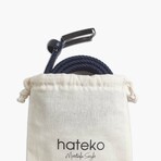 Leather Detailed Elastic Knitted Belt // Navy (41.3")