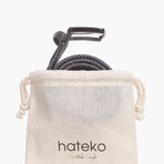 Leather Detailed Elastic Knitted Belt // Gray (41.3")