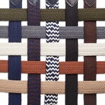 Leather Detailed Elastic Knitted Belt // Brown (41.3")