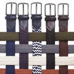 Leather Detailed Elastic Knitted Belt // Khaki (41.3")