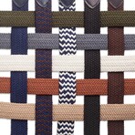 Leather Detailed Elastic Knitted Belt // Beige (41.3")