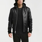 Odysseus Bomber Leather Jacket // Midnight Black (Standard Midweight // X-Small)