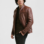 Achilles Racer Leather Jacket // Nuts Brown (Standard Midweight // X-Small)