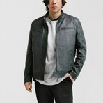 Achilles Racer Leather Jacket // Charcoal Gray (Standard Midweight // X-Small)