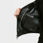 Odysseus Bomber Leather Jacket // Midnight Black (Standard Midweight // X-Small)