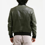 Odysseus Bomber Leather Jacket // Olive Green (Standard Midweight // X-Small)