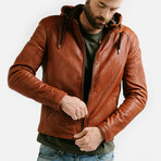 Theseus Racer Leather Jacket // Cognac Brown (Standard Midweight // X-Small)