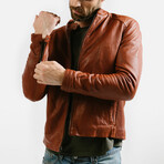 Theseus Racer Leather Jacket // Cognac Brown (Standard Midweight // X-Small)