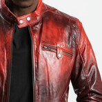 Hades Racer Leather Jacket // Damned Red (Standard Midweight // X-Small)