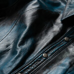 Poseidon Blouson Leather Jacket // Trident Blue (Standard Midweight // Small)