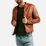 Theseus Racer Leather Jacket // Cognac Brown (Standard Midweight // X-Small)