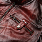 Hades Racer Leather Jacket // Damned Red (Standard Midweight // X-Small)