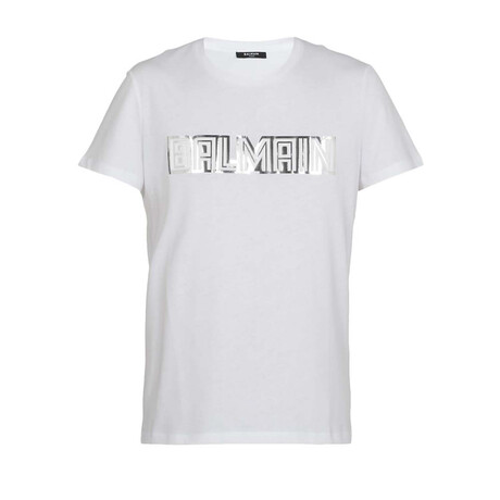 Logo Cotton Shirt // White, Silver (M)