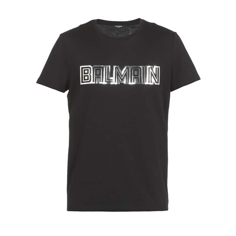 Logo Cotton Shirt // Black, Silver (M)