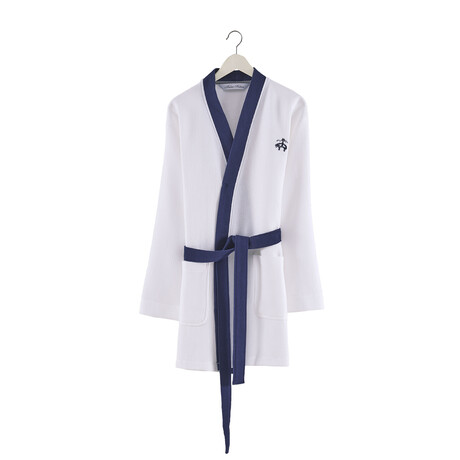 Brooks Brothers Waffle Kimono Bathrobe // White