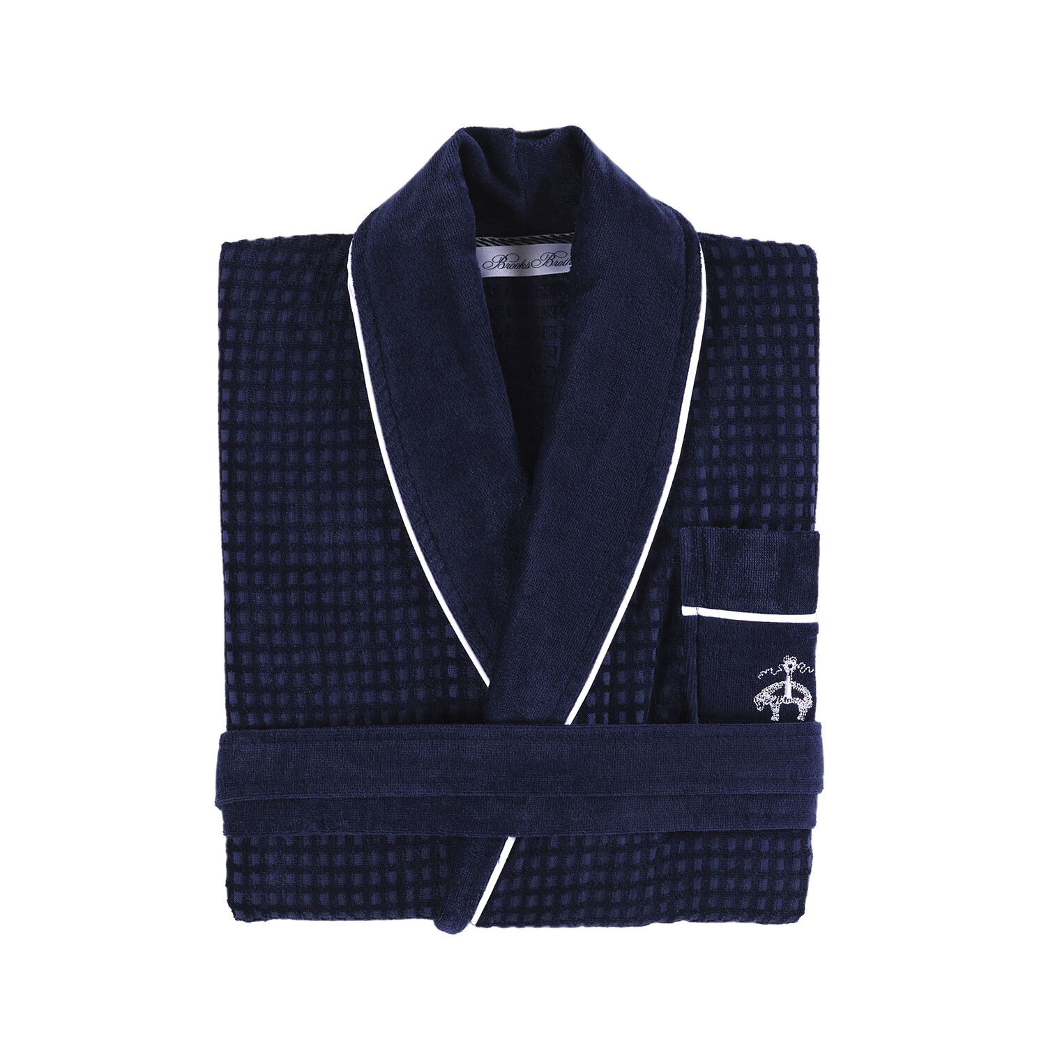 Brooks Brothers Waffle Terry Bathrobe (White) Brooks Brothers Touch