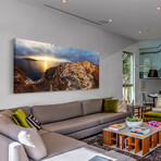 Santorini Sunset Print on Wrapped Canvas (6"H x 12"W x 1.5"D)